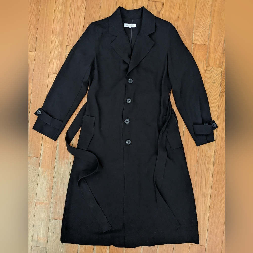 Great Jones Classic Black Trenchcoat Size L